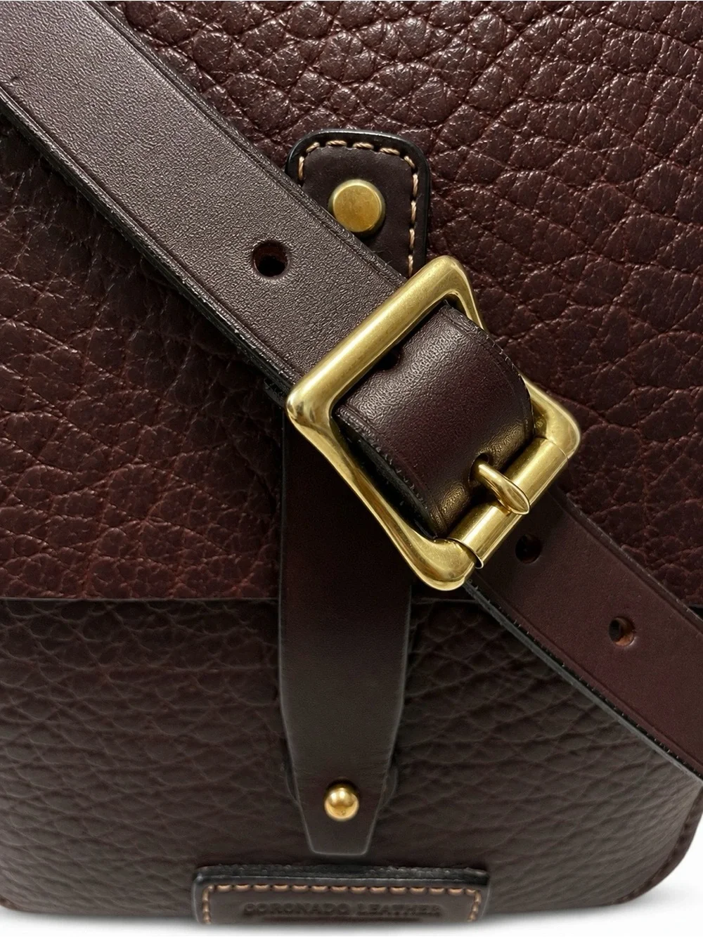 Coronado Leather American Bison Crossbody Bag Handmade in USA New